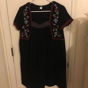 Black embroidered dress